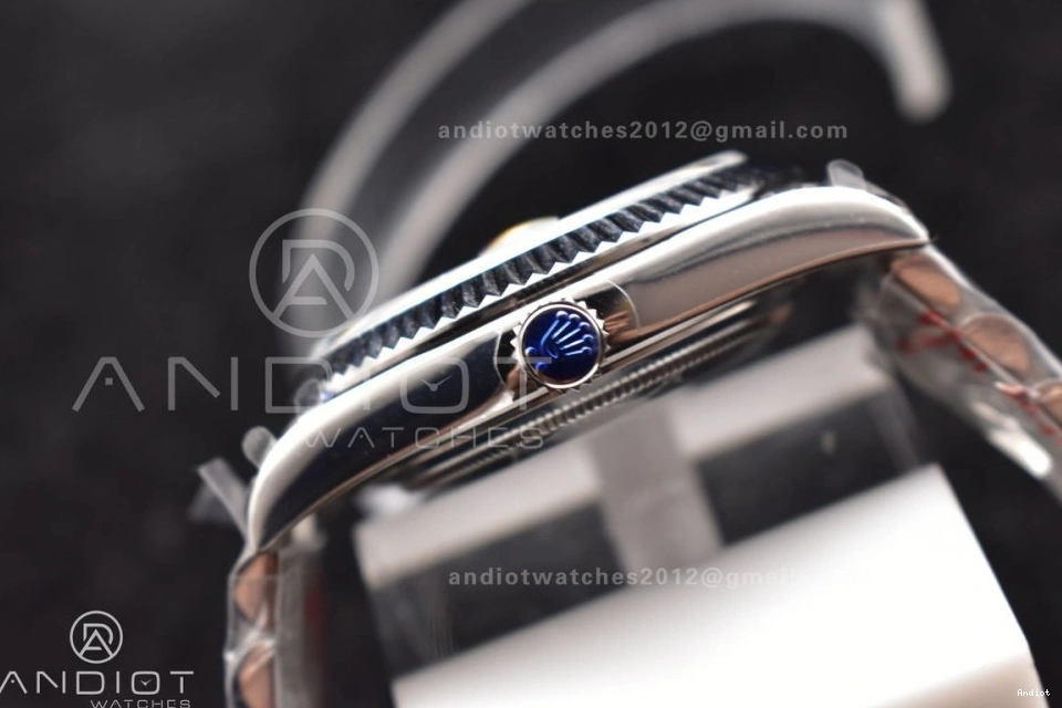 on Blue Dial V2 A3255 Arabic President Steel Markers Bracelet Iced GMF 904L DayDate SS 40 0511